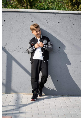 boy's tracksuit black with dark gray