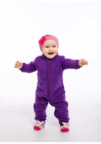fleece overalls for children purple