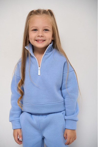 Warm sports suit for a girl blue