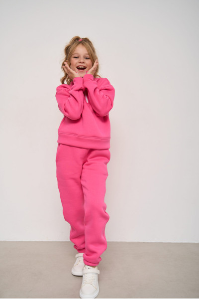 Warm tracksuit for girl pink