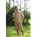 Men's suit shorts and T-shirt beage