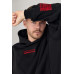 warm hoodie for men with embroidery black