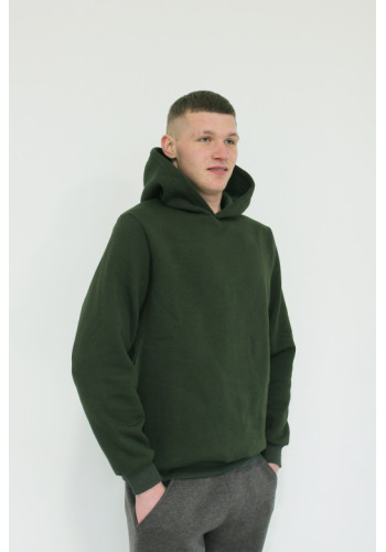 warm men's hoodie without a pocket