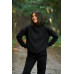 warm suit with a hood black