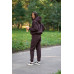 warm suit with a hood brown