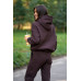 warm suit with a hood brown