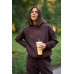warm suit with a hood brown
