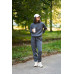 warm suit with a hood dark gray