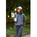 warm suit with a hood dark gray
