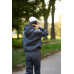 warm suit with a hood dark gray