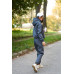 warm suit with a hood dark gray