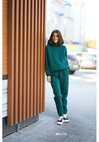 warm suit with a hood green