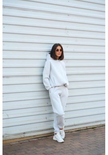 warm suit with a hood light gray