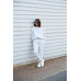 warm suit with a hood light gray