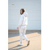 warm suit with a hood light gray