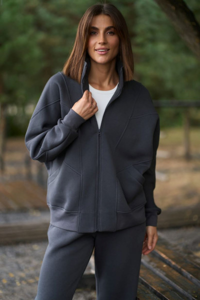 warm suit without a hood dark gray