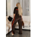 women's velour suit in chocolate colour