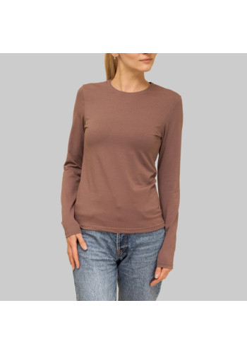 women's long sleeve T-shirt brown