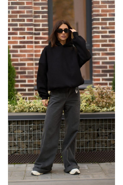 warm hoodie for women black