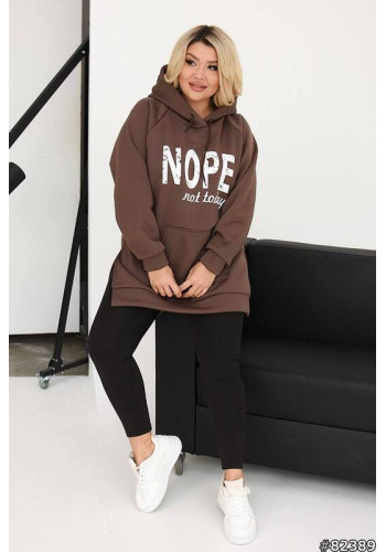 warm oversized sports suit brown
