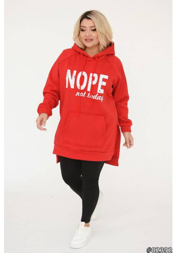 warm oversized sports suit red