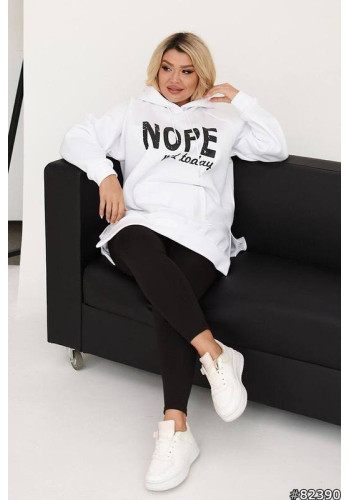 warm tracksuit in large size white