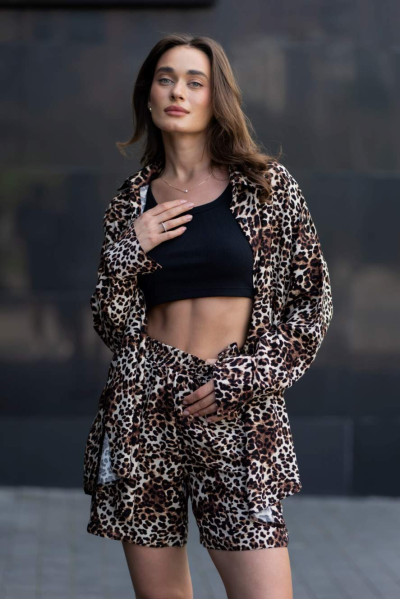 women's suit shorts and shirt