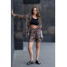 women's suit shorts and shirt