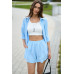women's suit with shorts blue