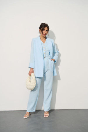 women's suit three piece blue